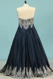 2024 Prom Dresses Sweetheart Satin A-Line With P68NEA1X