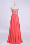 2024 Prom Dresses Empire Waist Halter Floor Length PZAAF5FJ