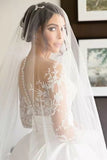 2024 Scoop Long Sleeves Lace With Slit Wedding Dresses P3KMRKC8