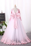 2024 Ball Gown Scoop Flower Girl Dresses Tulle PFPN5HDP