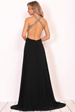 2024 Scoop Prom Dresses A Line Open Back P95QMEP2