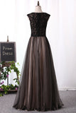 2024 Prom Dresses Scoop A Line With Beading Sweep PYG1GSA6