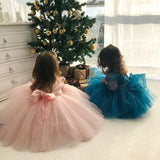 Lovely Pretty Pink Round Neck Tulle Flower Girl Dresses, Cheap Wedding Little Girl STI15258