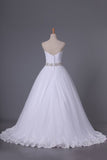 2024 Strapless Tulle Wedding Dresses A-Line With PEDMALF2