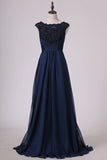 2024 Off The Shoulder Evening Dresses A-Line Chiffon With Applique & PEMNFQEQ