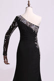 2024 One Sleeve Column/Sheath Prom Dresses P9ZYP4AX