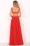 2024 Chiffon Straps Beaded Bodice A Line Open Back Sweep Train P96K35RT