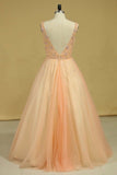 2024 V Neck Beaded Bodice Floor Length Ball Gown Tulle PN9FDZJ7