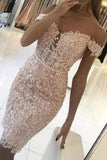 2024 New Arrival Homecoming Dresses Sheath Off The Shoulder Tulle PBT2XJ6S