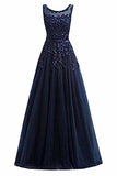 Beautiful A-Line Long Lace Tulle Zipper Evening Dress Ball Gown P9GDPGQH