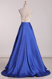 2024 Scoop Beaded Bodice A Line Prom Dresses PZ298TSM