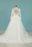 2024 Wedding Dresses V Neck Sheath With Applique Long Sleeves PMB6MAHM