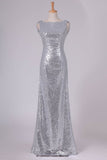 2024 Open Back Bridesmaid Dresses Scoop Sequins Floor PCR8EJZ1