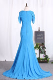 2024 New Arrival Mother Of The Bride Dresses Scoop Short Sleeves P49N976B