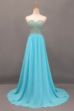 2024 New Arrival Prom Gown A-Line Sweetheart Sweep/Brush Chiffon With P1KH3RCG