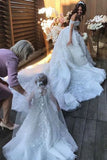 A Line Off The Shoulder Wedding Dresses Tulle With Applique And STIPR88F3G3