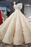 2024 Ball Gown Wedding Dresses Off-The-Shoulder Floor-Length Lace PYYGQ3P8