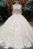 2024 New Arrival Mid-Length Sleeves Wedding Dresses With Appliques And Sequins PSBSD9XM