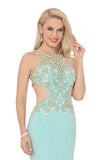 2024 Prom Dresses Scoop Beaded Bodice Mermaid Spandex PX69NZA7