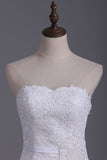 2024 White Sweetheart Wedding Dresses Tulle With Applique & PSR6JFMT