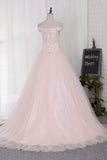 2024 Ball Gown Boat Neck Quinceanera Dresses Tulle PZCBYX4B