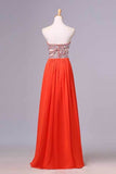 2024 Prom Dresses A-Line Sweetheart Chiffon Floor Length With PRLDN12B