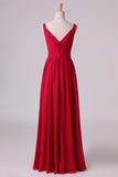 2024 New Arrival Bridesmaid Dresses Straps A-Line Chiffon P795KPKG