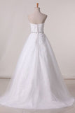 2024 Sweetheart Wedding Dresses A Line Tulle With PM1ZSK4H