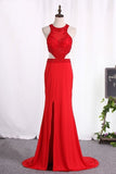 2024 Prom Dresses Mermaid Scoop Open Back Spandex PQYQNBBQ