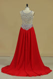 2024 Scoop Prom Dresses A Line Beaded Bodice Court P6QDJ87D