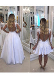 2024 Scoop Long Sleeves Prom Dresses A Line Tulle With Applique PENC5RJS