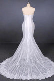 Charming Mermaid Spaghetti Straps Ivory Sweetheart Wedding Dresses with Applique STI15109