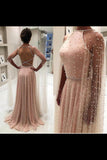 Cape Sleeve Long Prom Dresses With PM156SSA