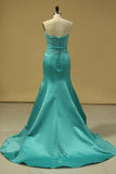 2024 Mermaid Strapless With Applique And Sash Prom Dresses PGR9XXQZ