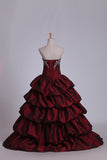 2024 Ball Gown Sweetheart Quinceanera Dresses Taffeta With Embroidery PF6XR835