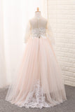 2024 Scoop Flower Girl Dresses Ball Gown Long Sleeves PCE57SD1