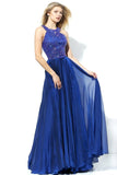 2024 Scoop Prom Dresses Chiffon With Beading A Line PQBB7282