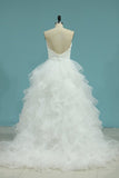 2024 Sweetheart A Line Tulle Wedding Dresses PLFPQ2YC