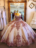 Princess Ball Gown Strapless Sweetheart Prom Dresses with Tulle, Beading Quinceanera Dresses STI15524