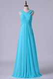 2024 V-Neck Bridesmaid Dresses A-Line With Long P3Z2S66C