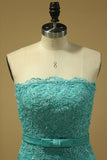 2024 Mermaid Strapless With Applique And Sash Prom Dresses PGR9XXQZ