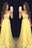 2024 Prom Dresses Scoop A Line Chiffon With Applique PNRG14NM