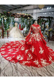 Ball Gown Wedding Dresses High Neck Aline Top Quality Appliques PMA68G9Z