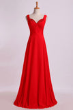 2024 Prom Dresses Straps A Line Chiffon With PACEFJ47