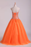 2024 Quinceanera Dresses Ball Gown Sweetheart Beaded Bodice Floor PR41XD2Q