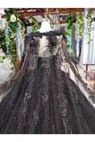 Ball Gown Wedding Dresses V Neck Long Sleeves Top Quality Appliques PT1847GB