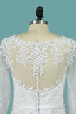 2024 Wedding Dresses A Line Scoop Long Sleeves Chiffon PEE51DTH