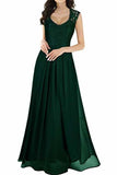 Elegant Sleeveless Round Neck Lace Dress Bridesmaid Party Festive Chiffon PDKF3SLP