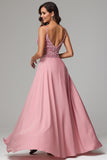 Detachable Train Pink Spaghetti Straps Sequins Homecoming Dress