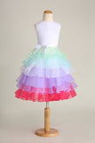 2024 Flower Girl Dresses Scoop A Line Tea Length PDNXN56Y